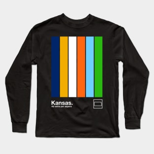 Kansas State Flag  // Original Minimalist Artwork Poster Design Long Sleeve T-Shirt